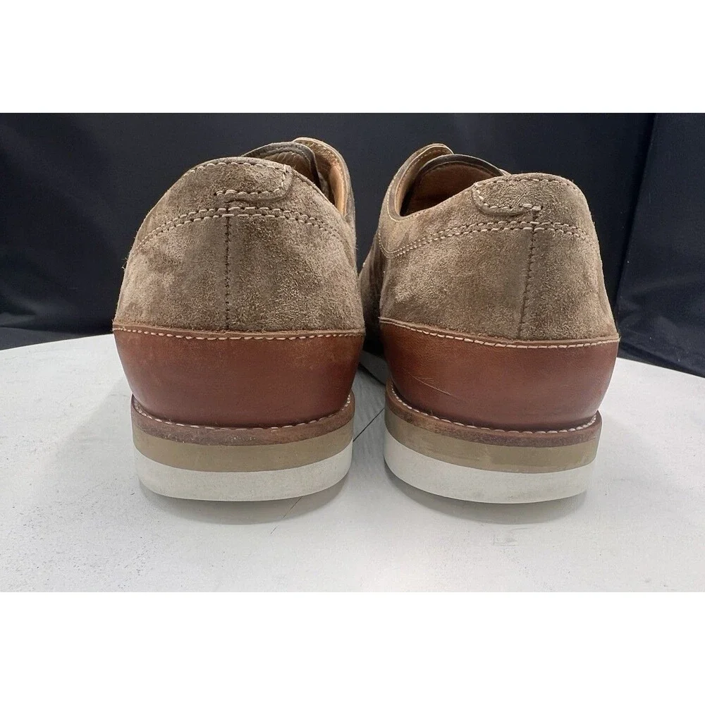 Johnston & Murphy Men’s Tan Suede Lace-Up Derby Sheepskin 8M 20-9558